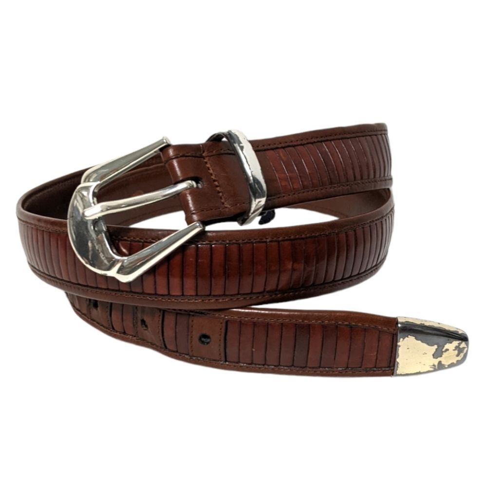 MEZLAN Brown Leather Belt 38